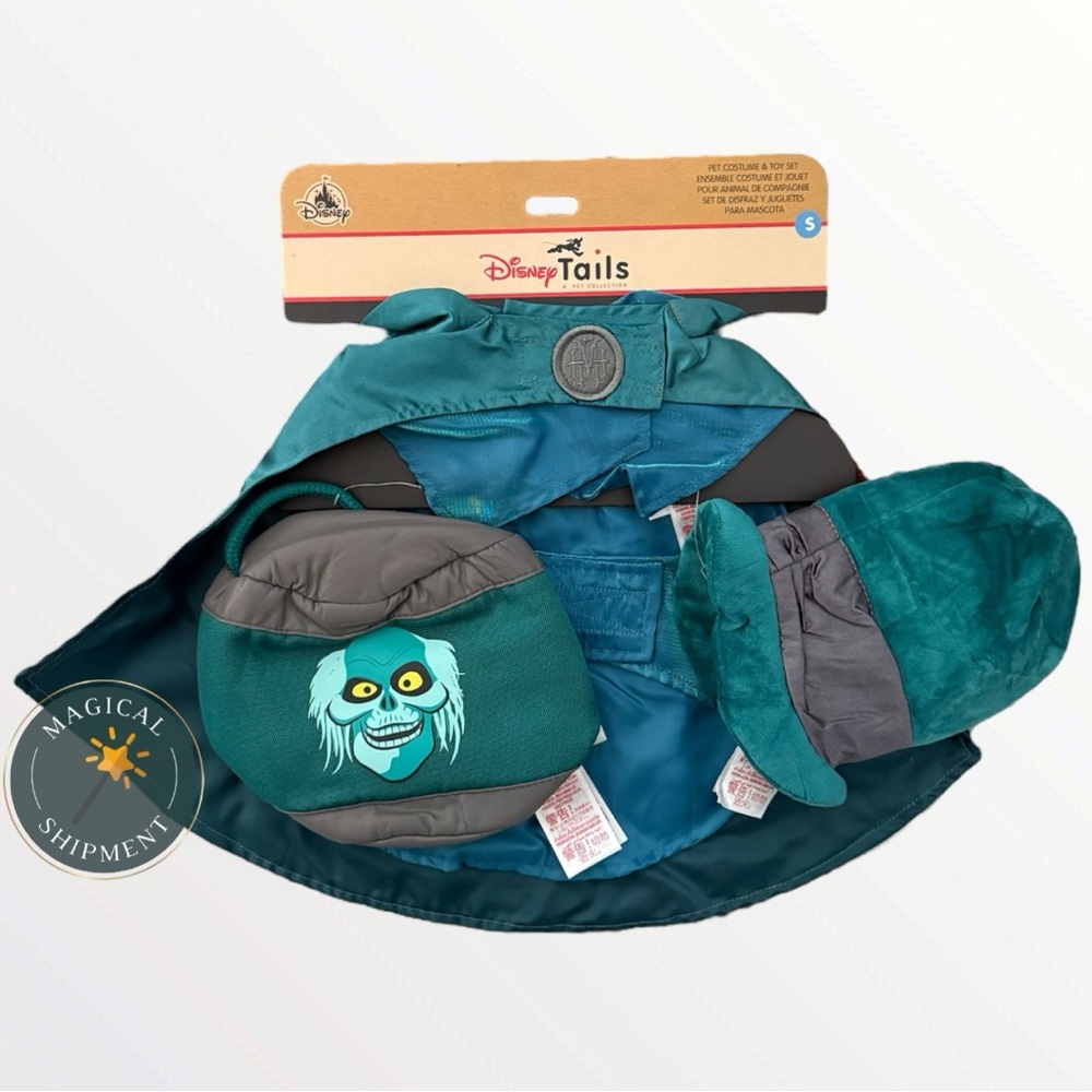 Disney Tails Pet Costume & Toy Set - The Haunted Mansion - Hatbox Ghost | SMALL